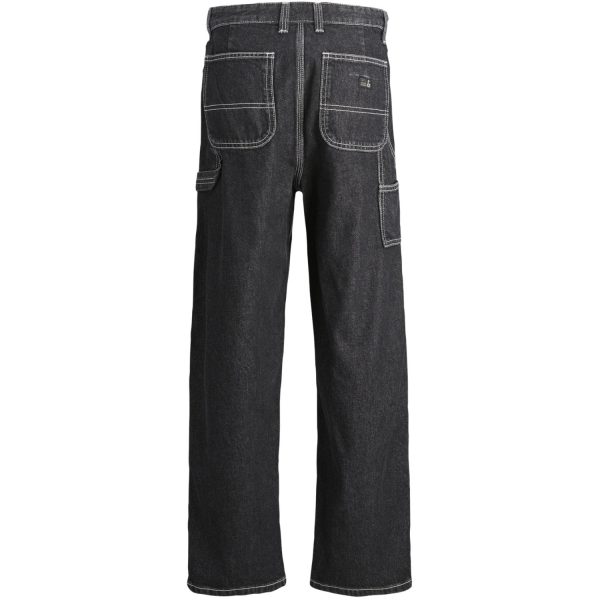 Jack & Jones Junior Black Denim Ialex Carpenter Jeans 056 For Cheap