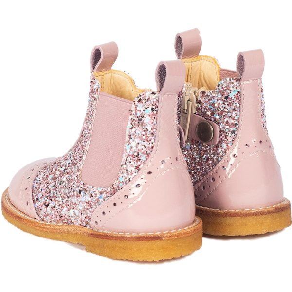 Angulus Mauve Mauve Glitter Classic Chelsea Boot med Glittrande Glitter Supply