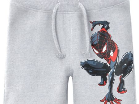 Name It Light Grey Melange Mu Spiderman Long Sweat Shorts on Sale