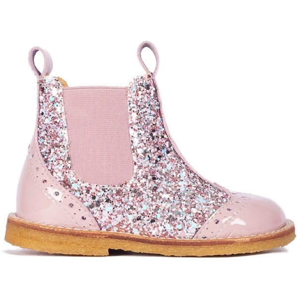 Angulus Mauve Mauve Glitter Classic Chelsea Boot med Glittrande Glitter Supply