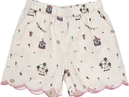 Copenhagen Colors Cream Tivoli Print shorts med dekorkant Cheap