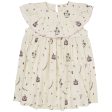 COPENHAGEN COLORS Cream Tivoli Print Dress W. Frill Online