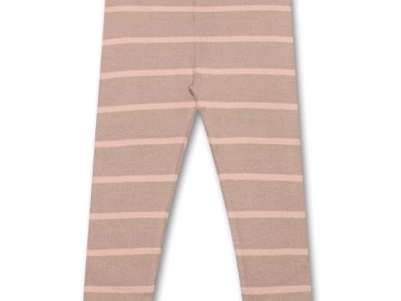 Petit Piao Rose Fawn Leggings Modal Two Striped For Sale