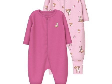 Name It Ibis Rose Nattställ 2-pack Zip Rose Deer Noos For Discount