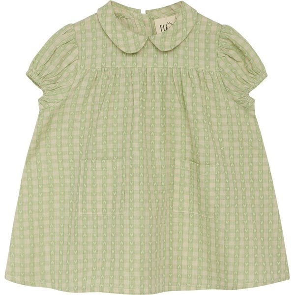 Flöss Stella Klänning Lime Gingham Supply