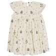 COPENHAGEN COLORS Cream Tivoli Print Dress W. Frill Online