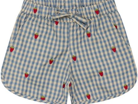 Flöss Polly Shorts Berry Blue Gingham Supply