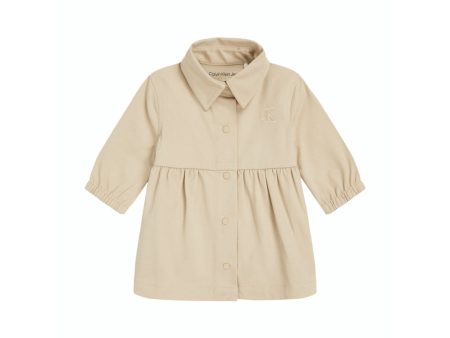 Calvin Klein Pale Khaki Utility Woven Shirt Dress Sale