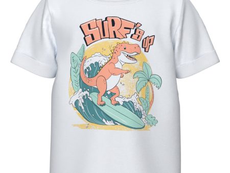 Name It Bright White Surfs Up Vux T-Shirt Cheap