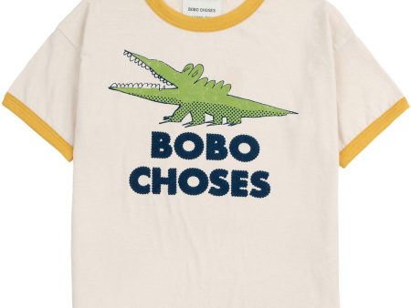 Bobo Choses White Talking Crocodile T-Shirt For Sale