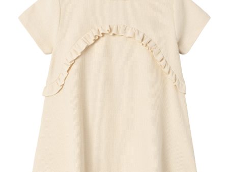 Lil Atelier Bleached Sand Jolene Loose Sweat Klänning For Discount