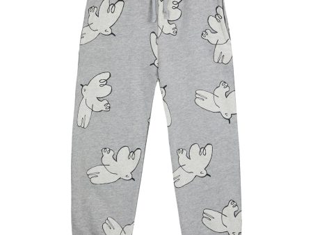 Bobo Choses Light Heather Grey Freedom Bird All Över Jochging Pants on Sale