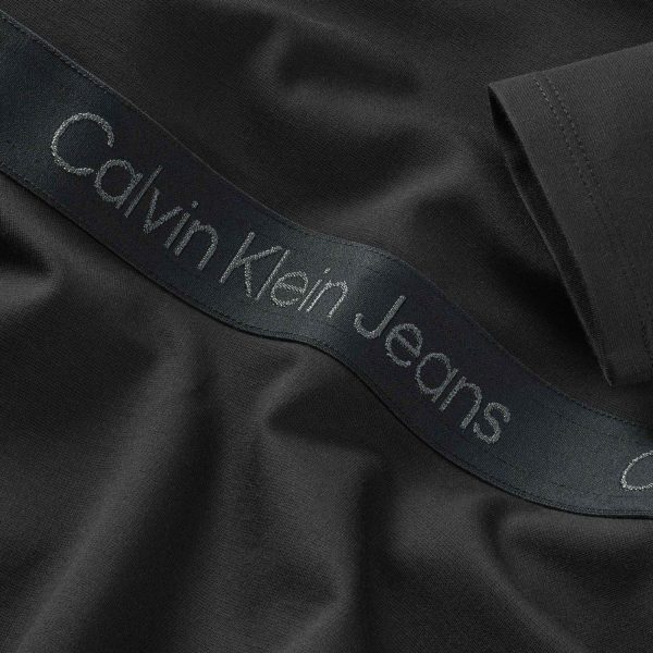 Calvin Klein Ck Black Locho Tape Punto Dress Online now